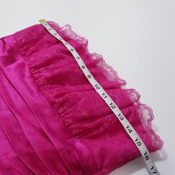 Masquerade Pink Tiered Strapless Lace Evening Dress Ball Gown - Picture 4 of 10